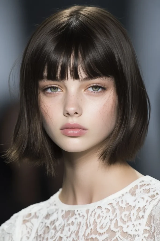 Shoulder-Length Bob with Bangs