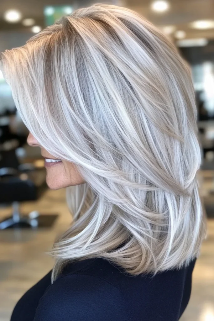 Layered Shag with Silver Highlights