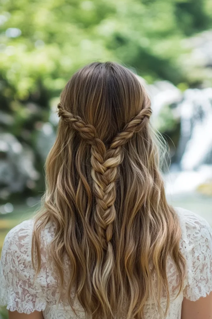 Waterfall Braid for Bohemian Flair