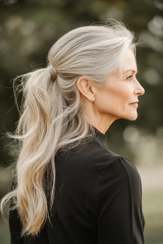 Sleek Low Ponytail for Effortless Style