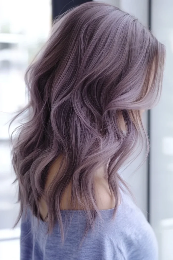 Muted Ashy Brown with Subtle Lavender Undertones