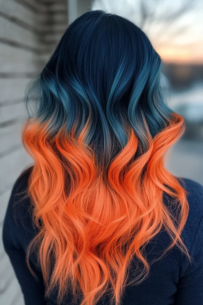 Sunset Orange and Midnight Blue