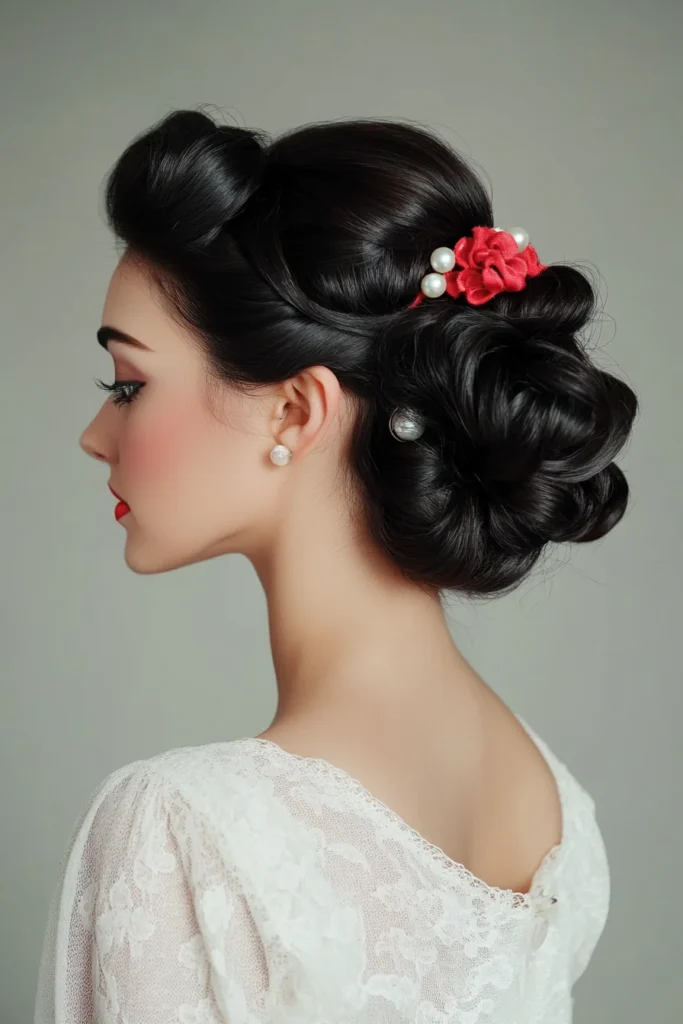 Vintage-Inspired Curled Bun