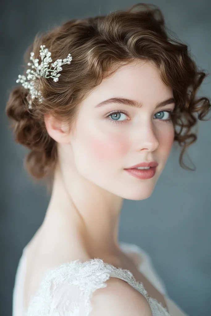 Curly Updo for a Romantic Feel