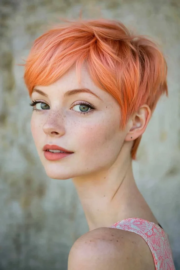 Coral Pixie with Bangs