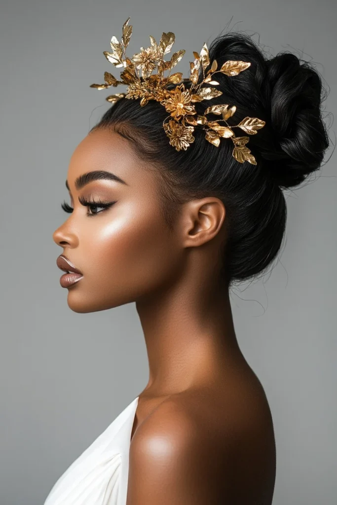 Statement Top Knot with Striking Hairpiece