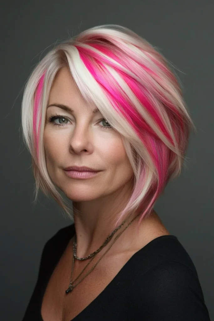 Short Hair with Bold Color Highlights