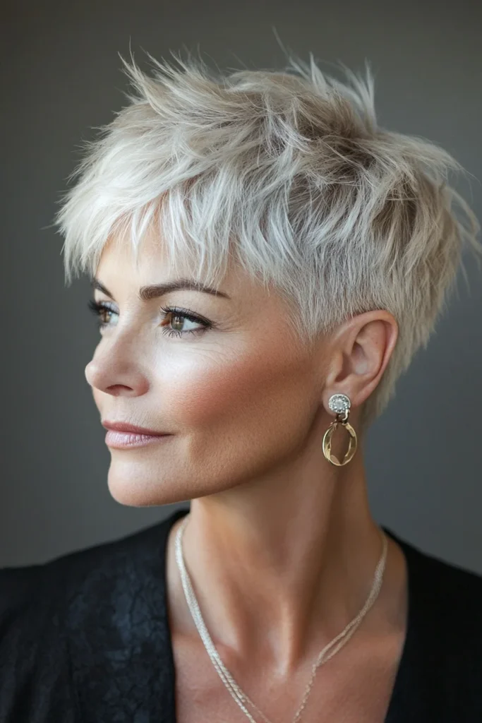 Textured Pixie with Root Fade