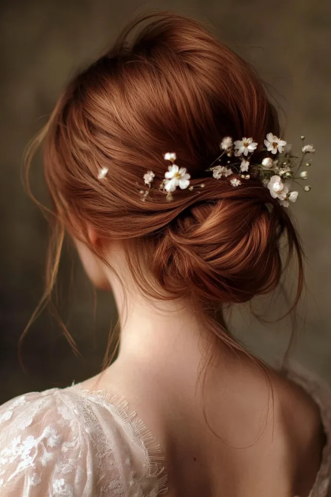 Elegant Updo with Floral Accents