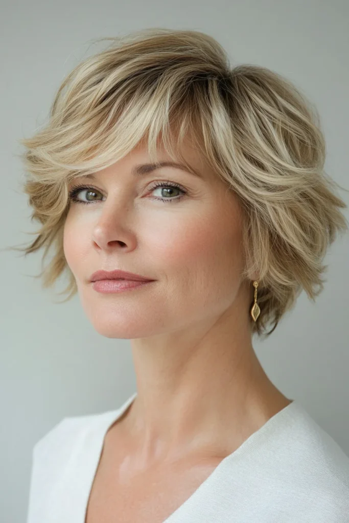 Short Hairstyle with Side-Swept Bangs