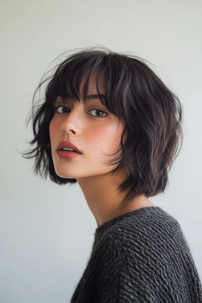 Textured Bob with Bangs