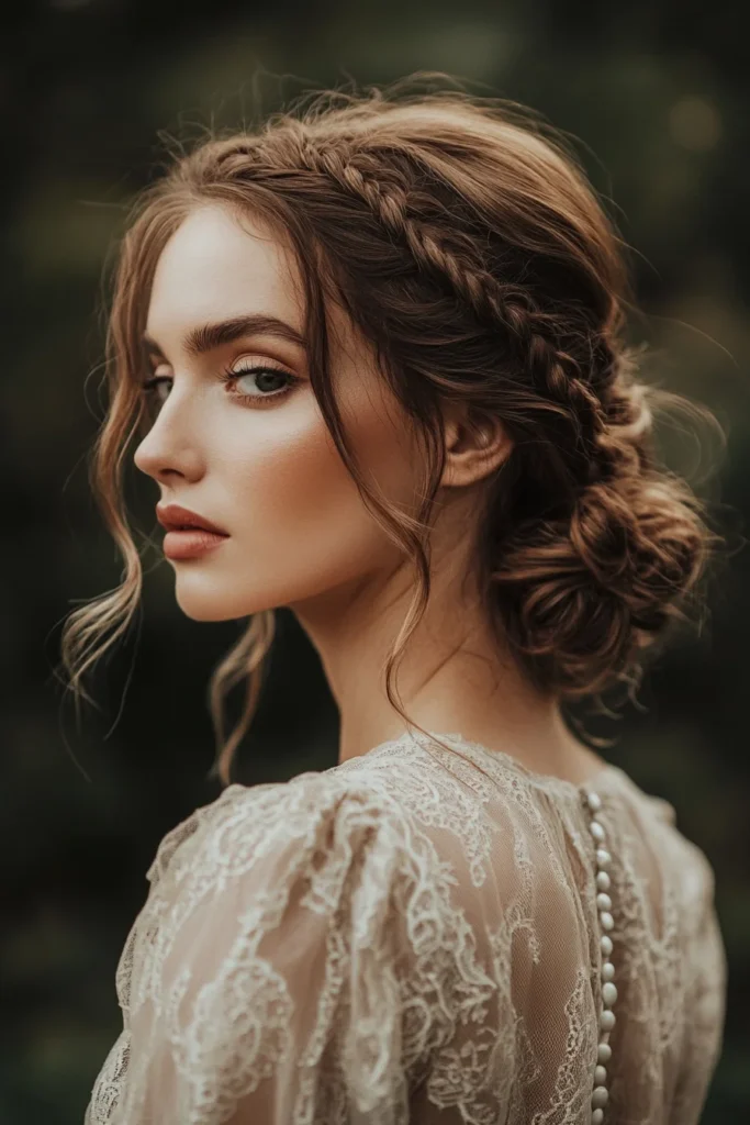 Braided Updo with Vintage Charm