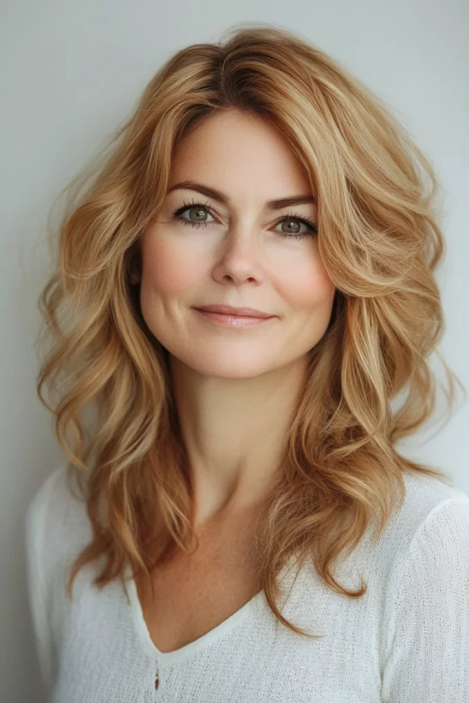 Wavy Shoulder-Length Hair with Volume