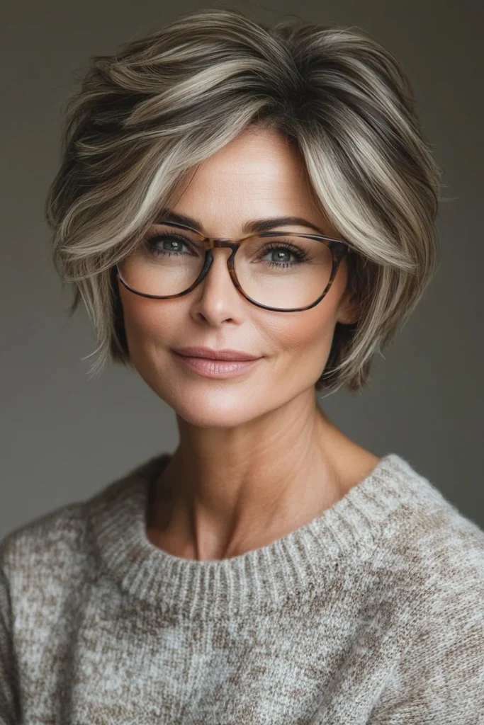 Short Layered Hair with Subtle Highlights