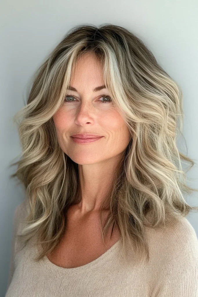 Wavy Mid-Length Hair with Face-Framing Layers