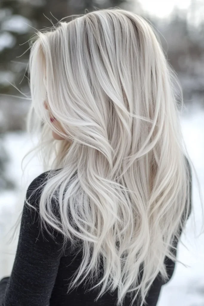 Icy Platinum Blonde Highlights