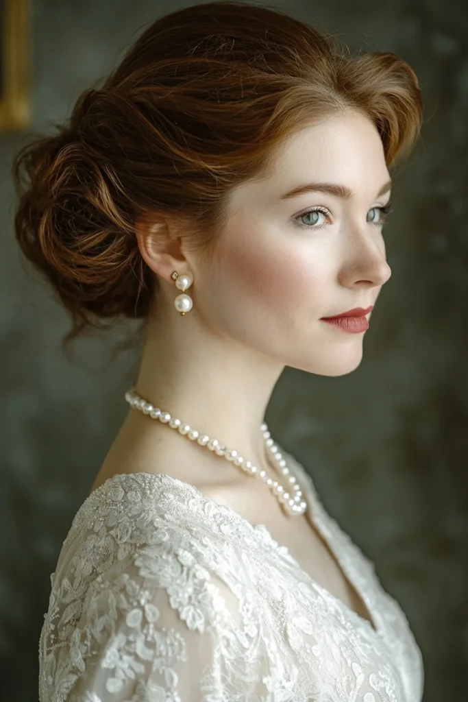 Elegant Updo with Pearl Accessories