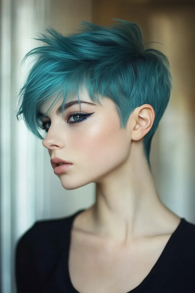 Bold Teal Pixie