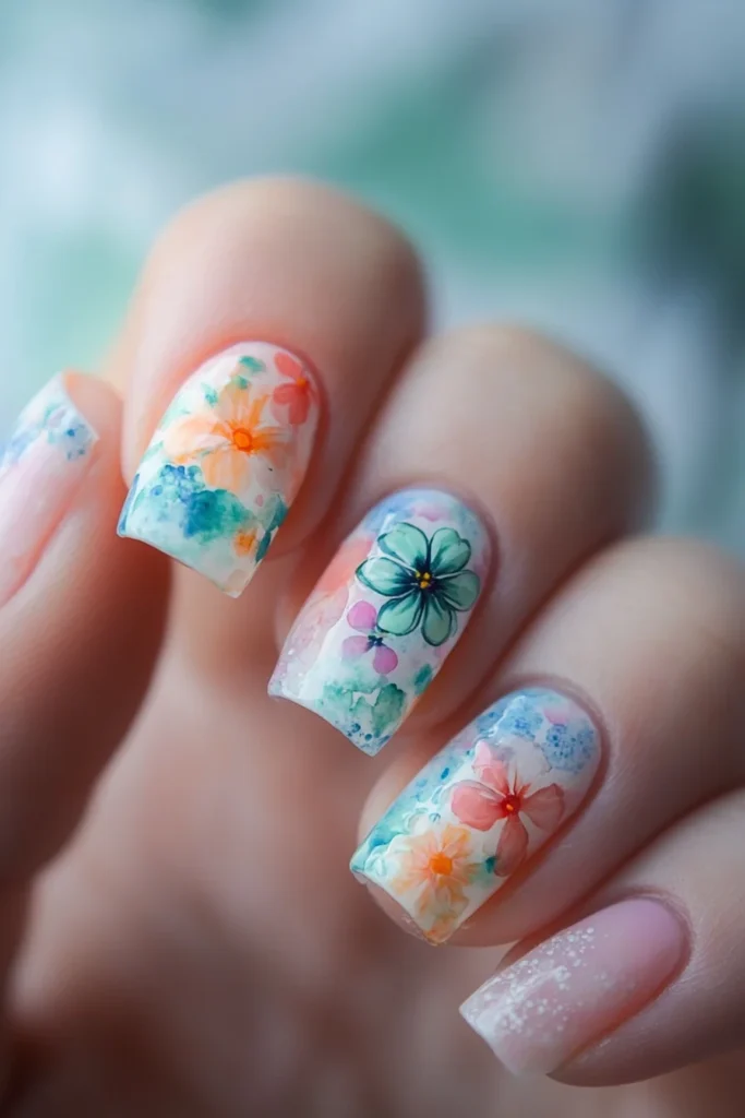 Watercolor Nail Art