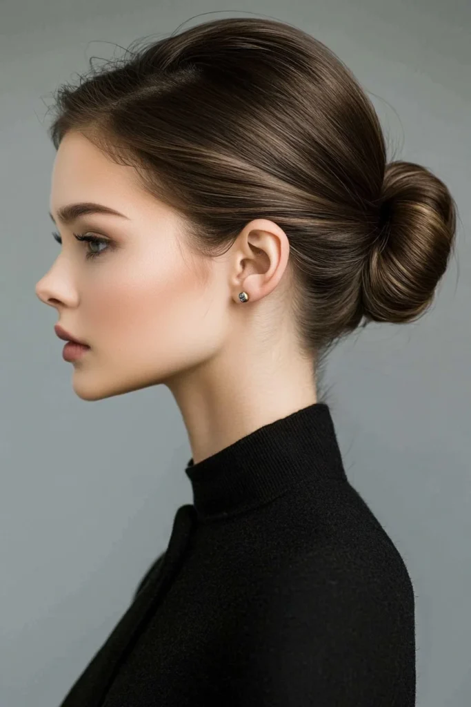 Straight Hair with Chic Clipped Updo