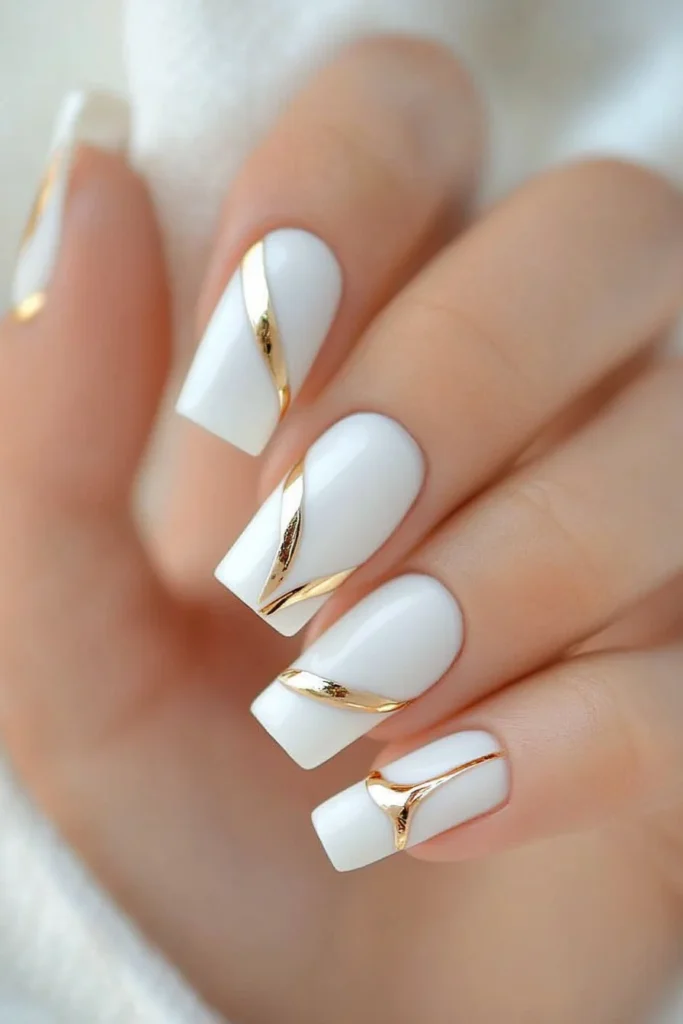 Soft White with Gold Accents