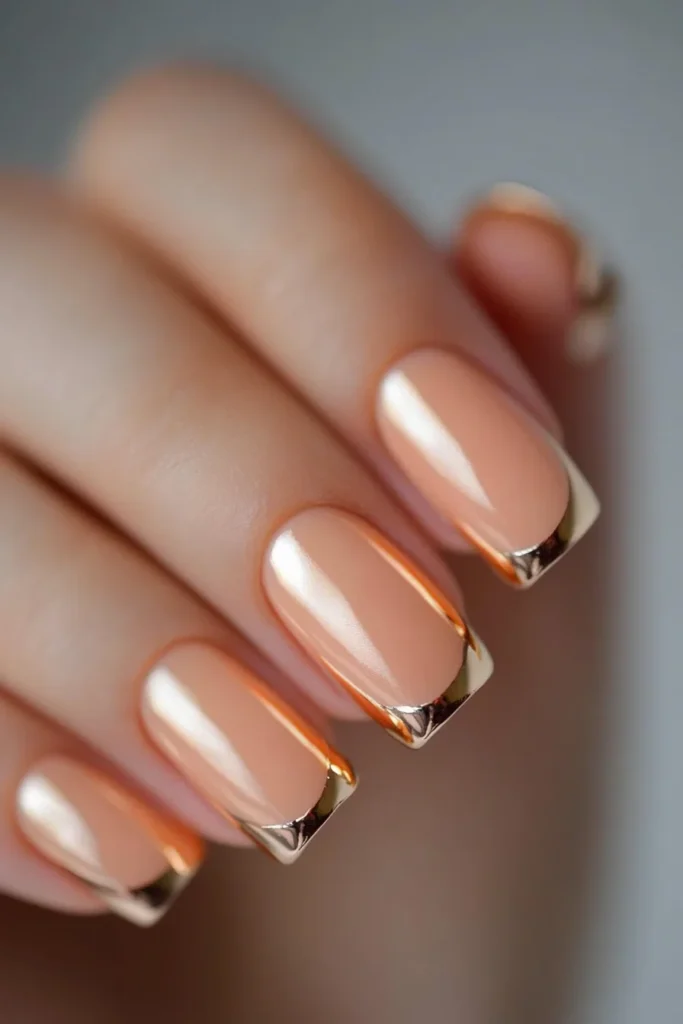 Soft Peach with Metallic Tips