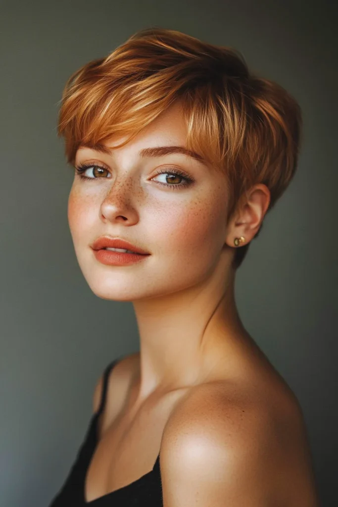 Strawberry Blonde Pixie Cut