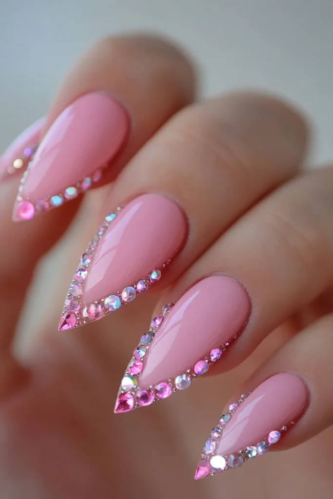 Sparkling Pink Rhinestones