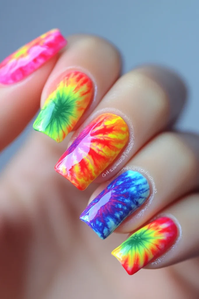 Tie-Dye Nail Technique