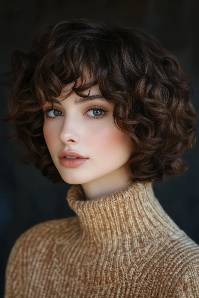 Curly Stacked Bob with Volume Boost