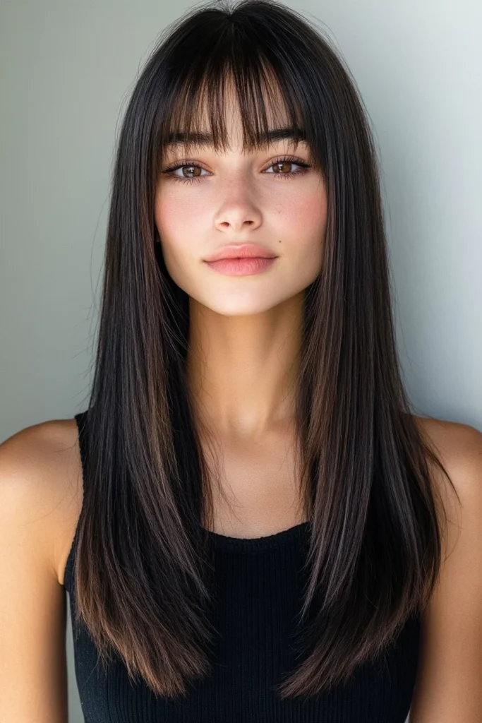 Straight Bangs with Long Layers