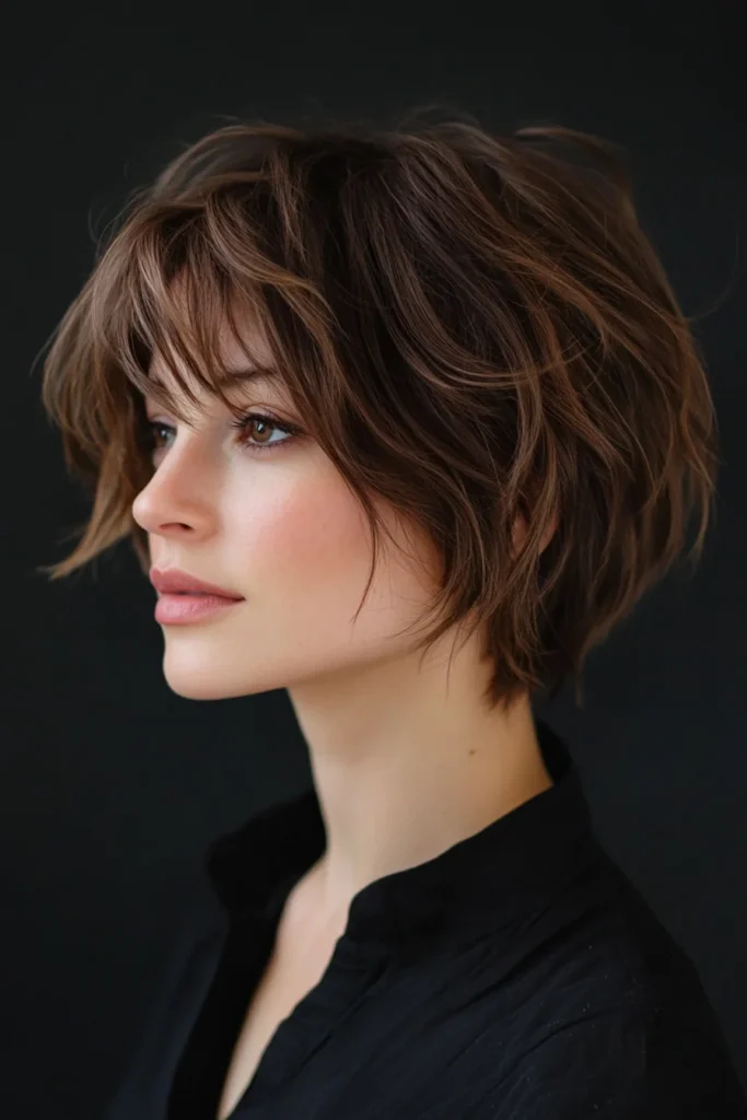 Modern Shaggy Stacked Bob