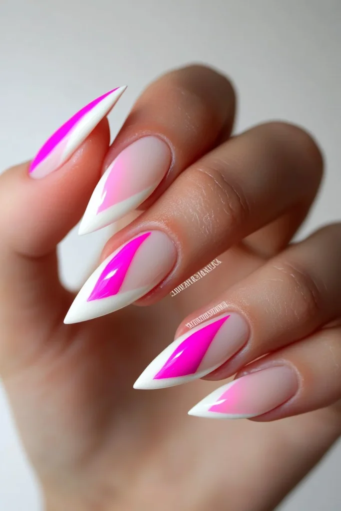 Crisp White with Colorful Tips