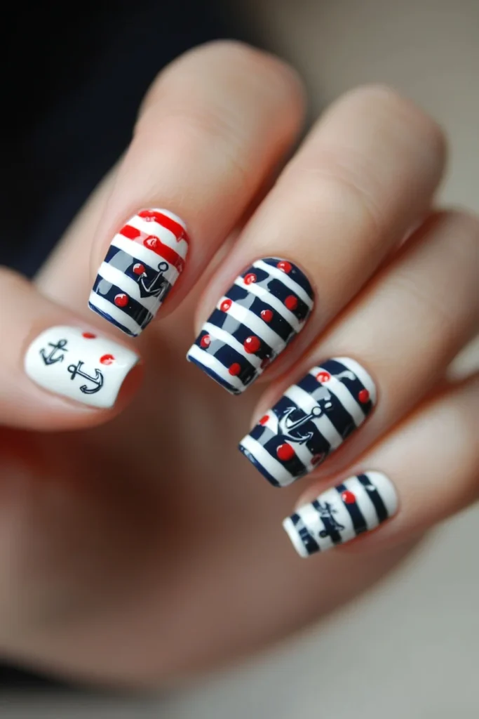 Nautical Theme Nails