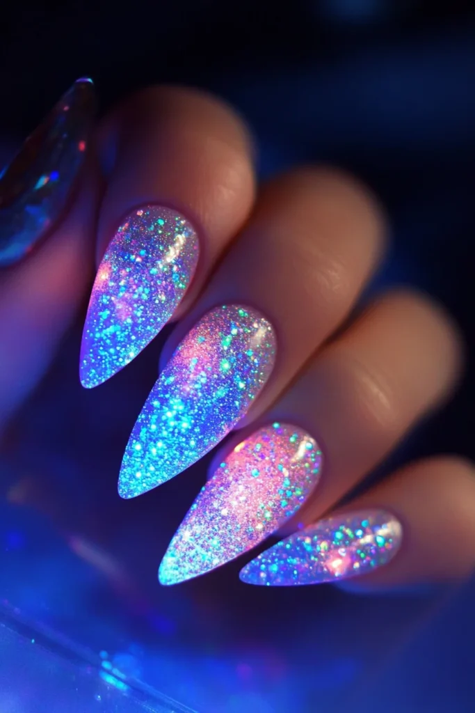 Glowing Glitter Under UV Light