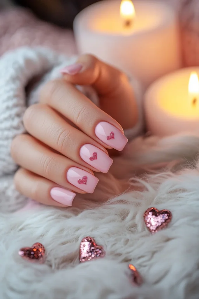 Heartfelt Pink Message Nails