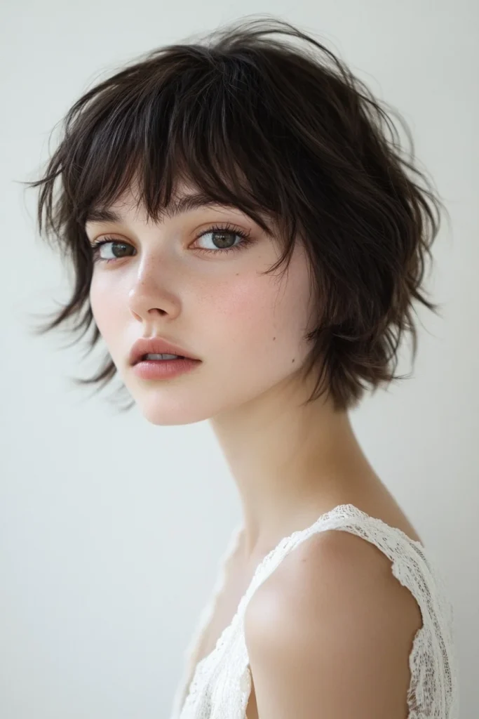 Short Hair with Textured Bangs