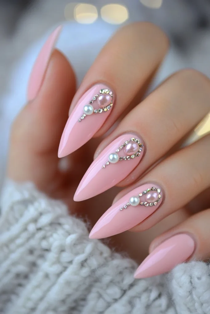 Soft Pink with Pearl Accents