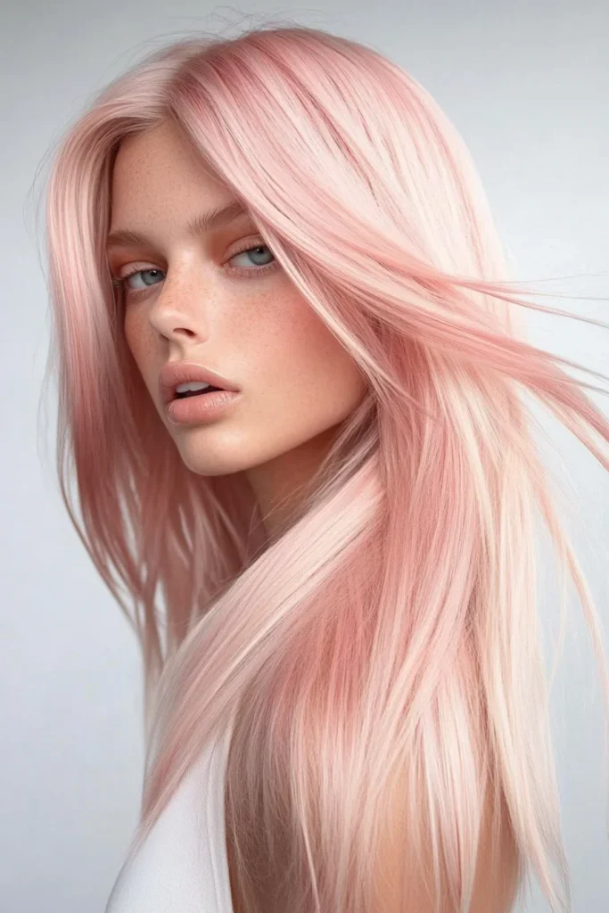 Straight Hair with Subtle Pastel Shades