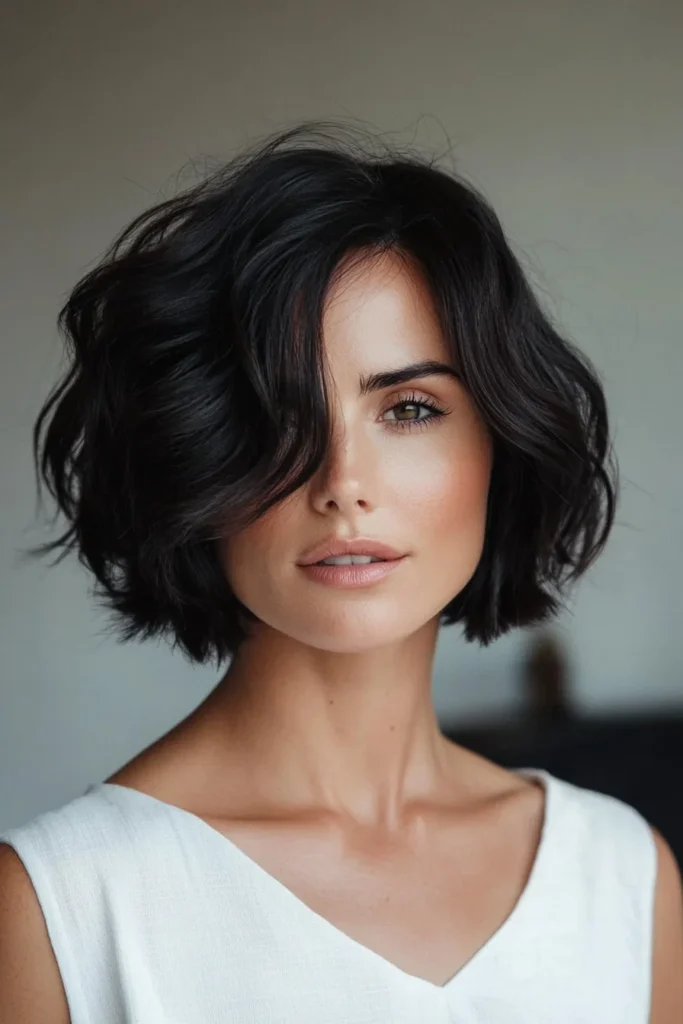 Elegant Stacked Bob with Volume Curls