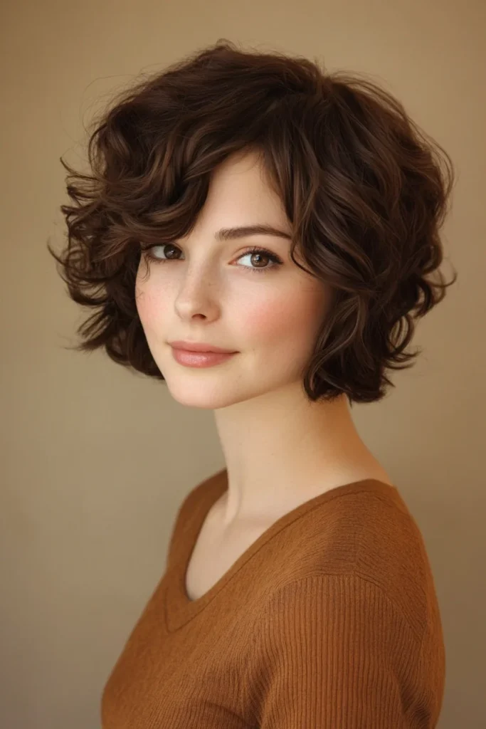 Playful Curly Stacked Bob