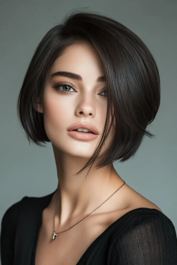 Sleek Bob with Side Parting