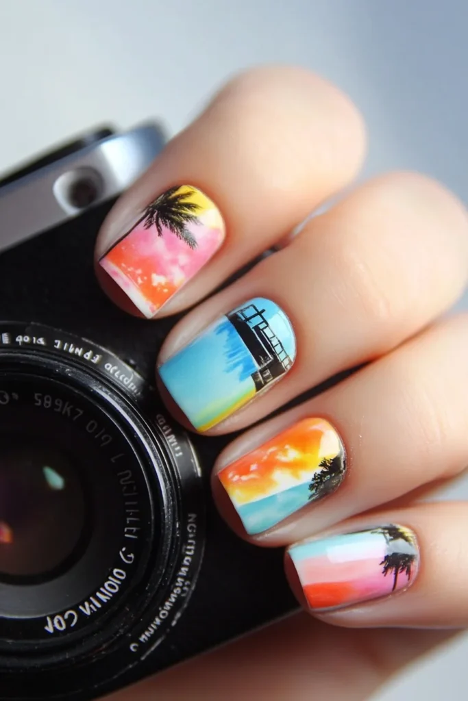 Retro Polaroid Nails