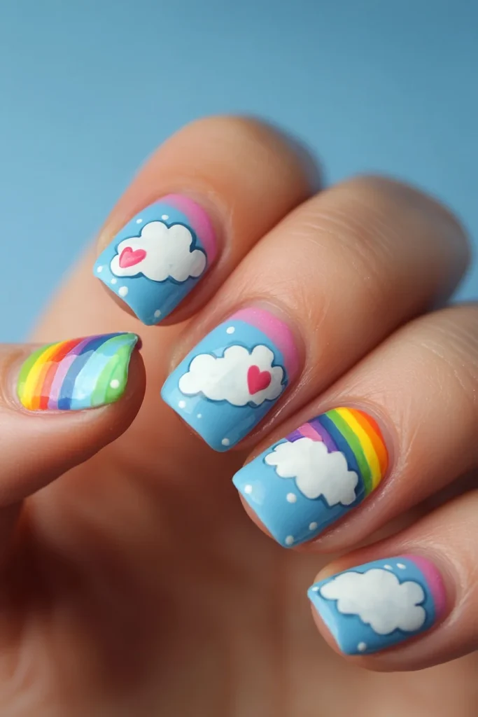 Whimsical Clouds and Rainbows