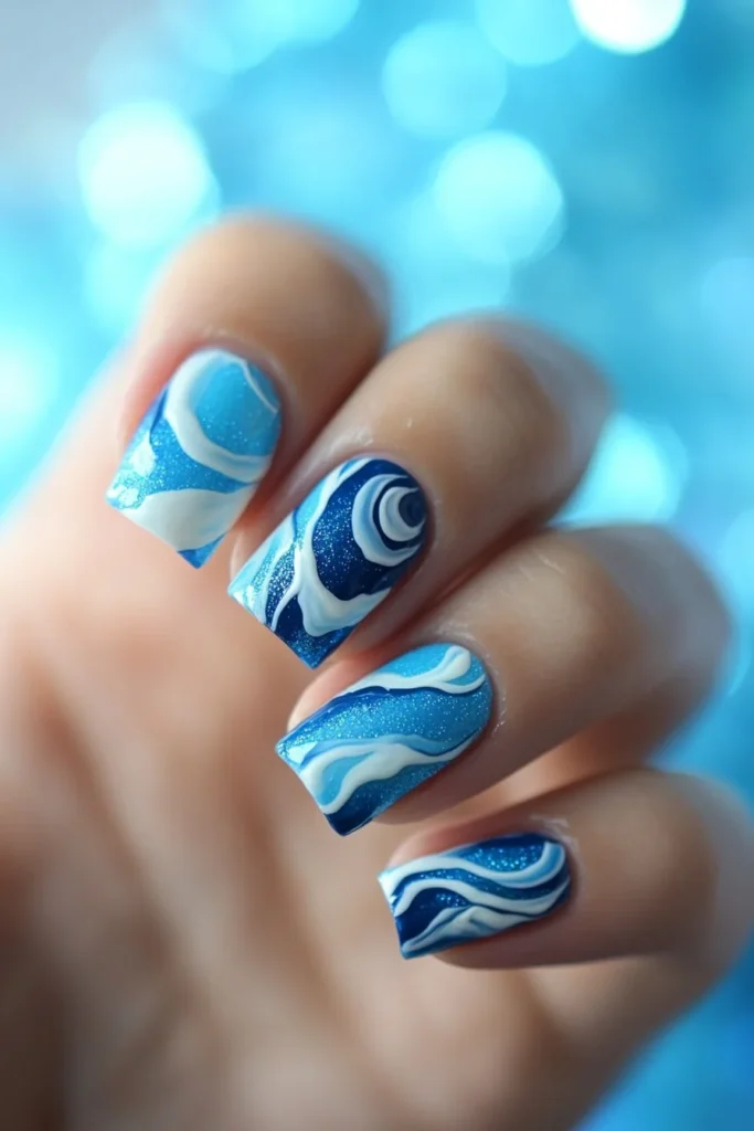 Ocean Wave Nails