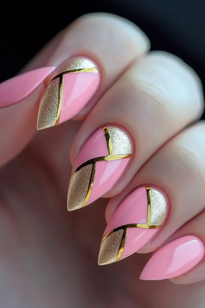 Pink and Gold Geometric Patterns