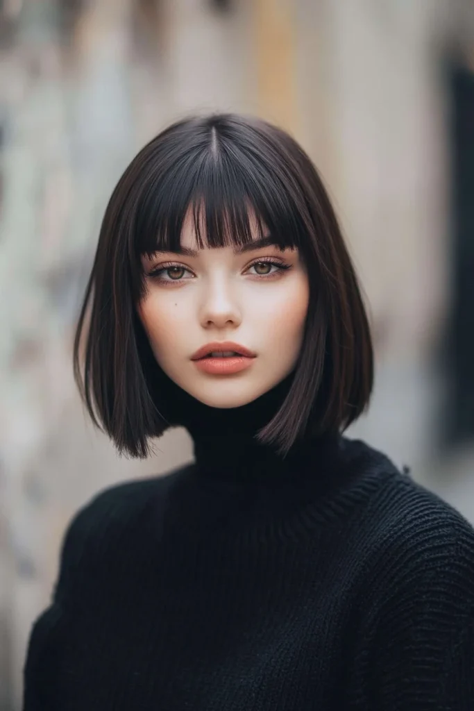 Blunt Cut Bob with Sharp Bangs