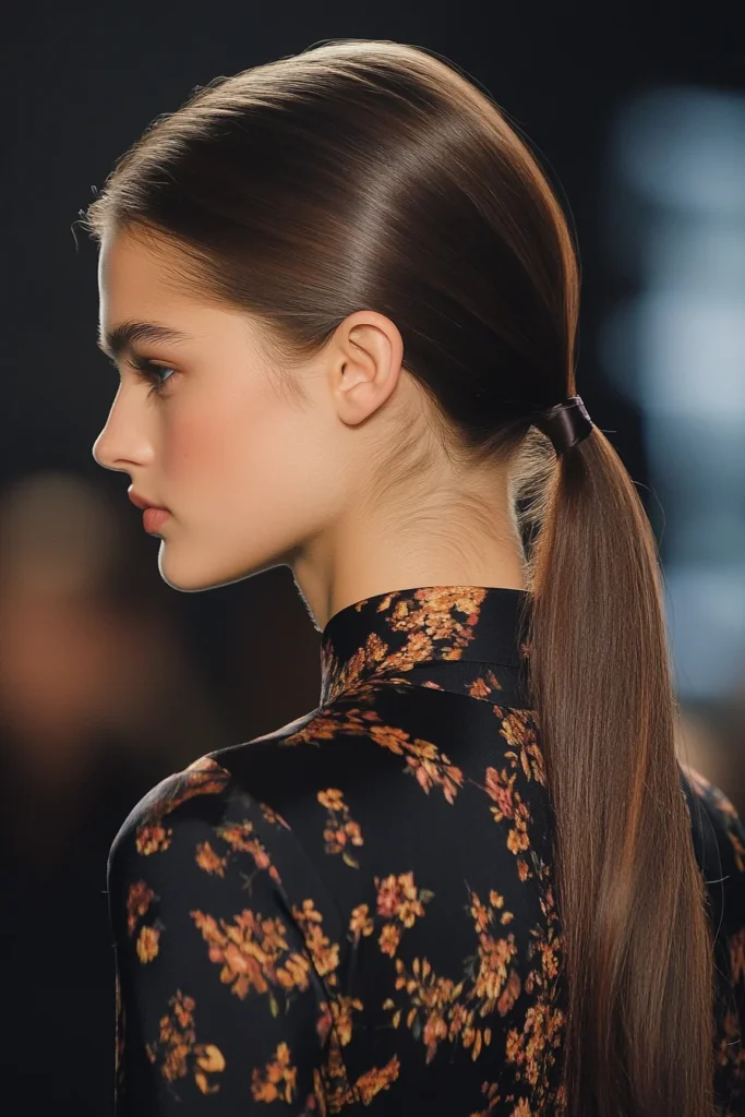 Sleek Low Ponytail with a Twist