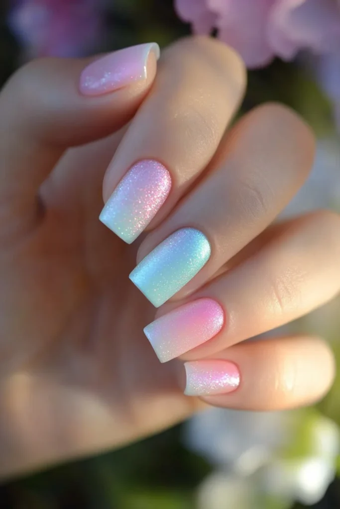 Iridescent Gradient Nails