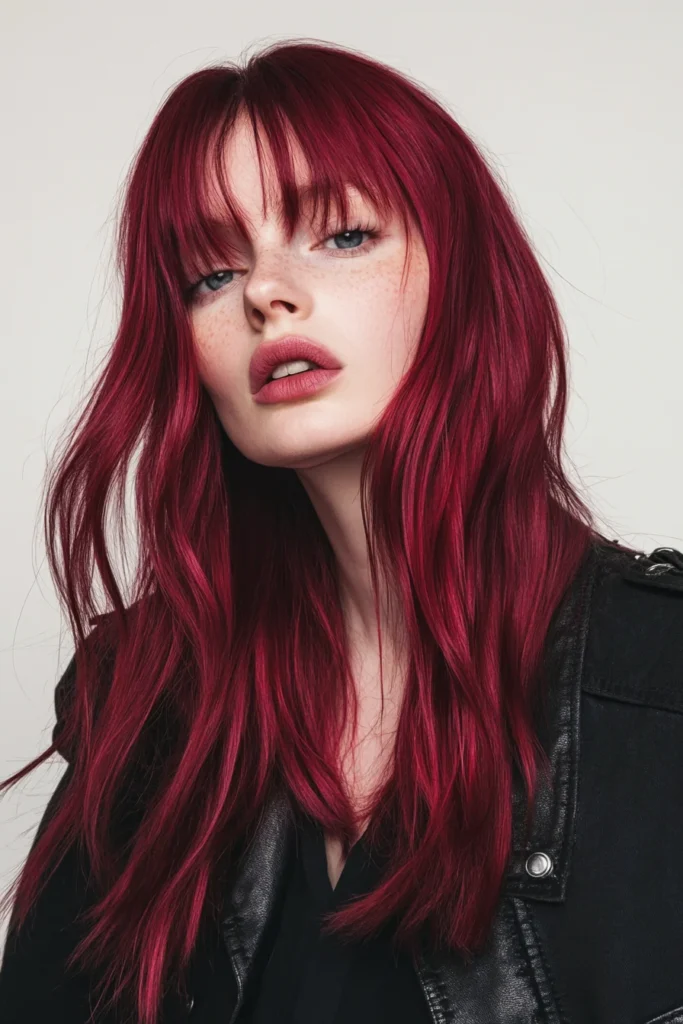 Raspberry Red with Bold Fringe